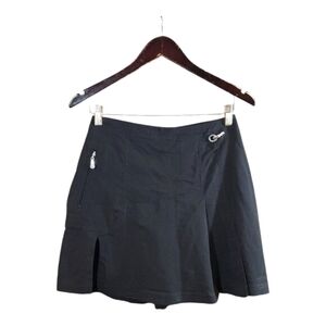 Jamie Sadock Pleated Stretch Twill Wrap-front Golf Skort in Black Women's 2